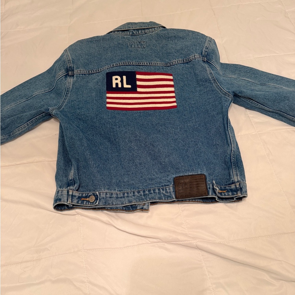Polo Ralph Lauren Blue Denim Jacket with Flag Patch
